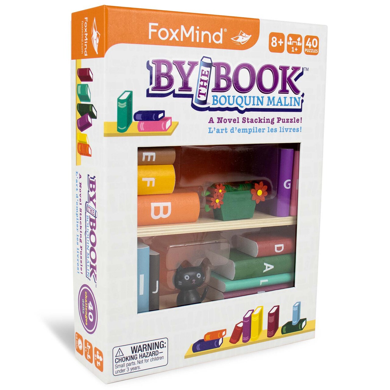 FoxMind Games: By The Book - A Novel Stacking Puzzle, Brainteaser Logic Thinking With 40 Challenges, Ages 8+, 1+ Player